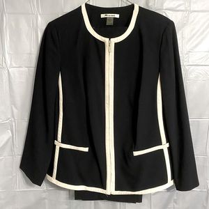 Nygard 2 pc suit - jacket & pants black & cream